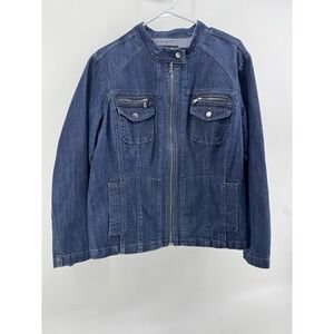 Christiana Zinn Denim Jean Jacket Full Zip Women's Plus Size 2X